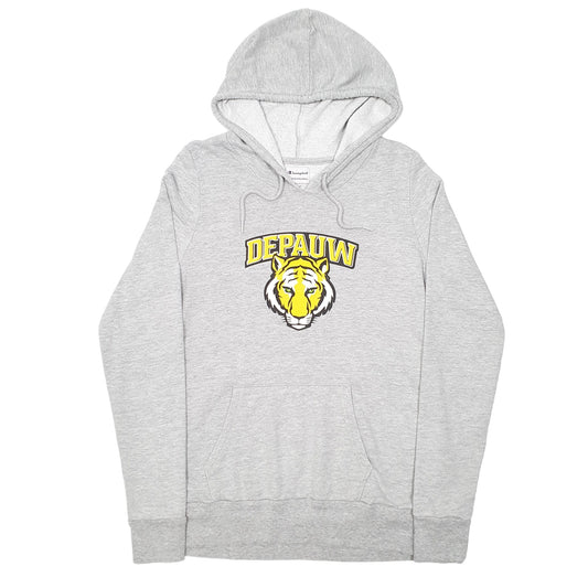 Womens Grey Champion Depauw Tigers University Football Hoodie Jumper