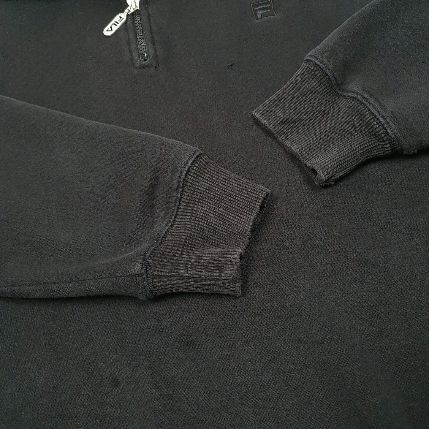 Mens Black Fila  Quarter Zip Jumper