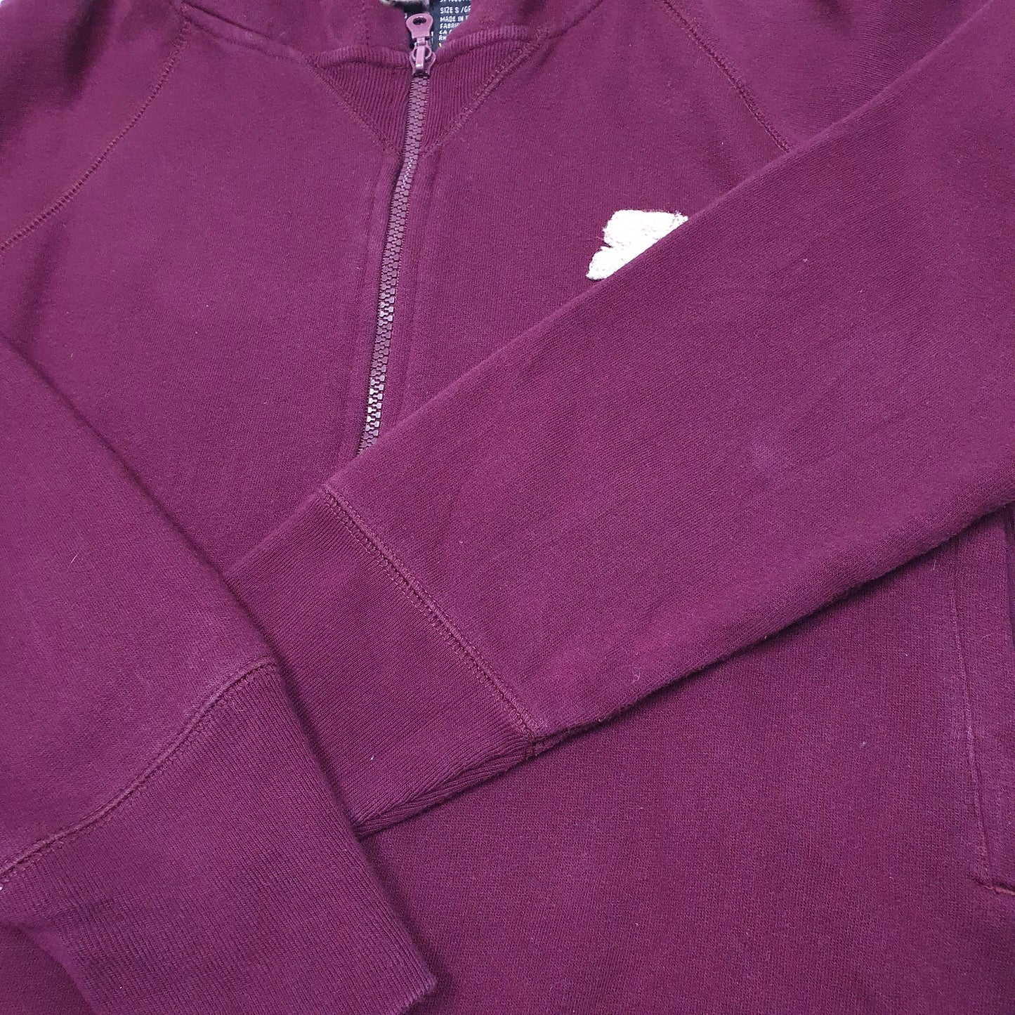 Womens Burgundy Starter Hoodie Full Zip Jumper