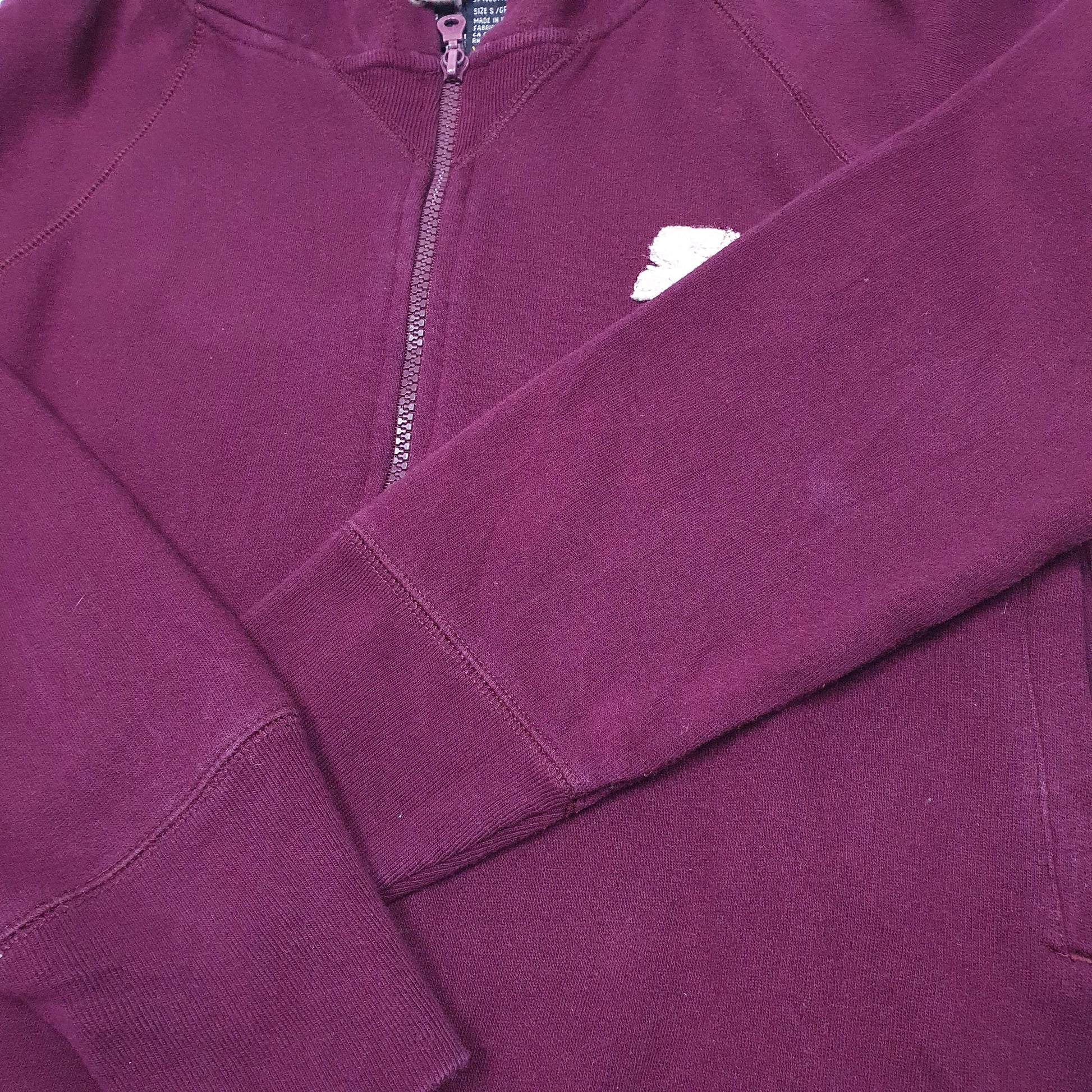 Womens Burgundy Starter Hoodie Full Zip Jumper