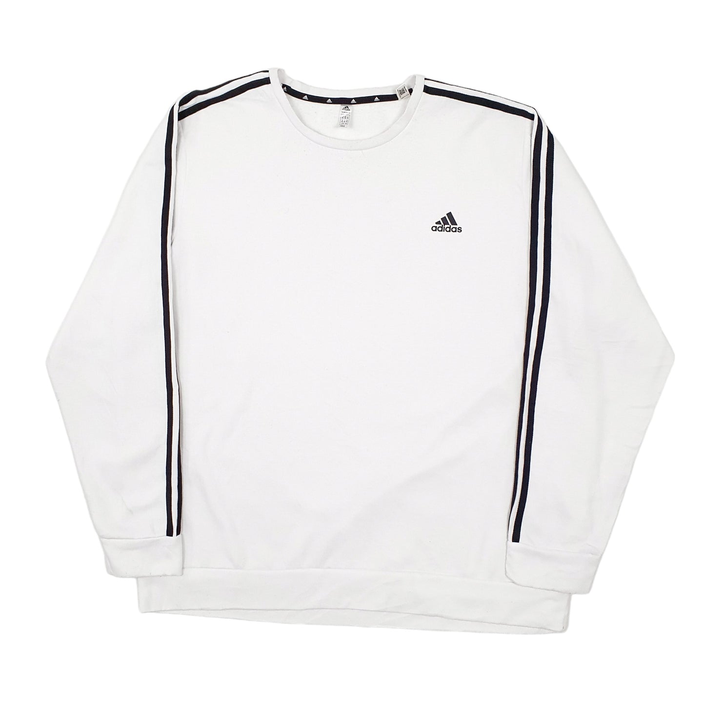 Mens White Adidas  Crewneck Jumper