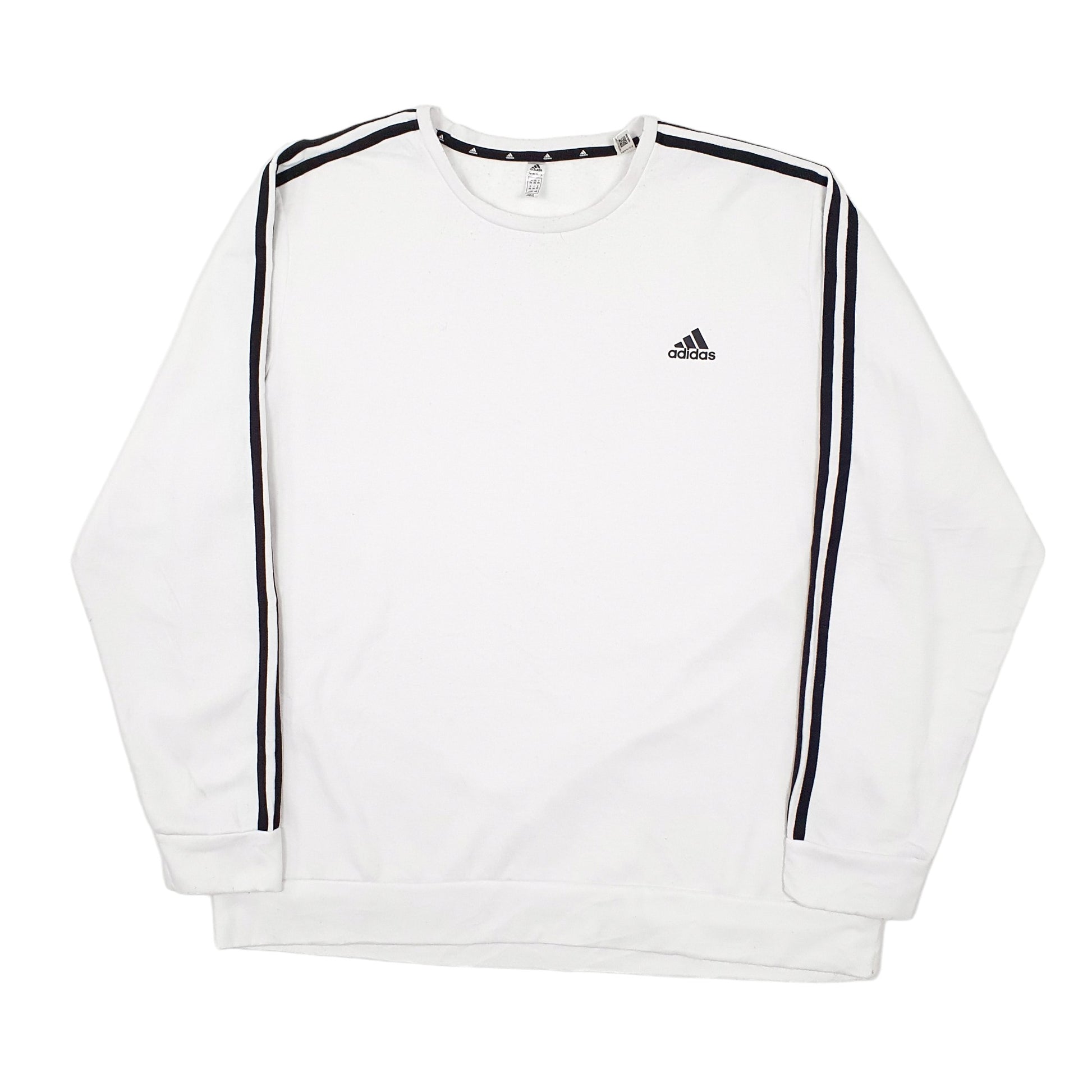 Mens White Adidas  Crewneck Jumper