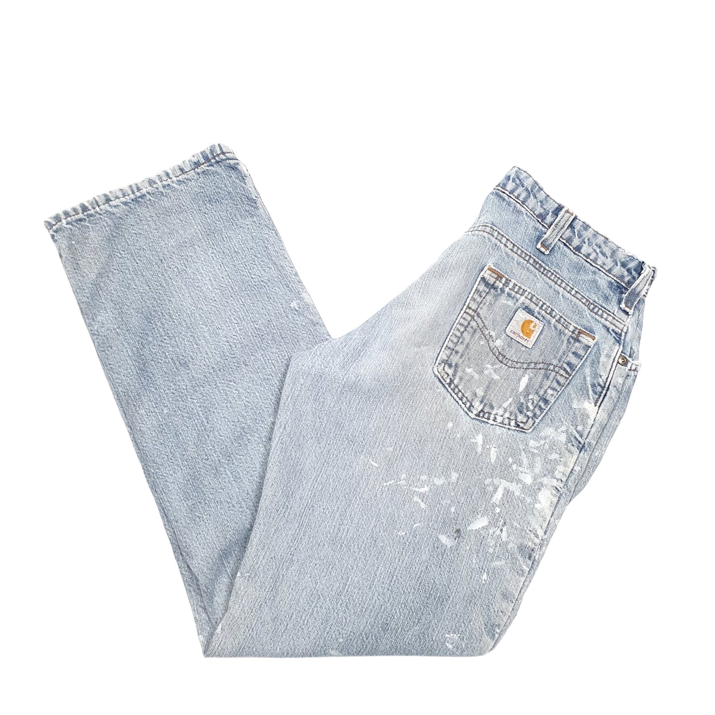 Mens Blue Carhartt Cotton Lined Insulated Casual JeansW30 L31