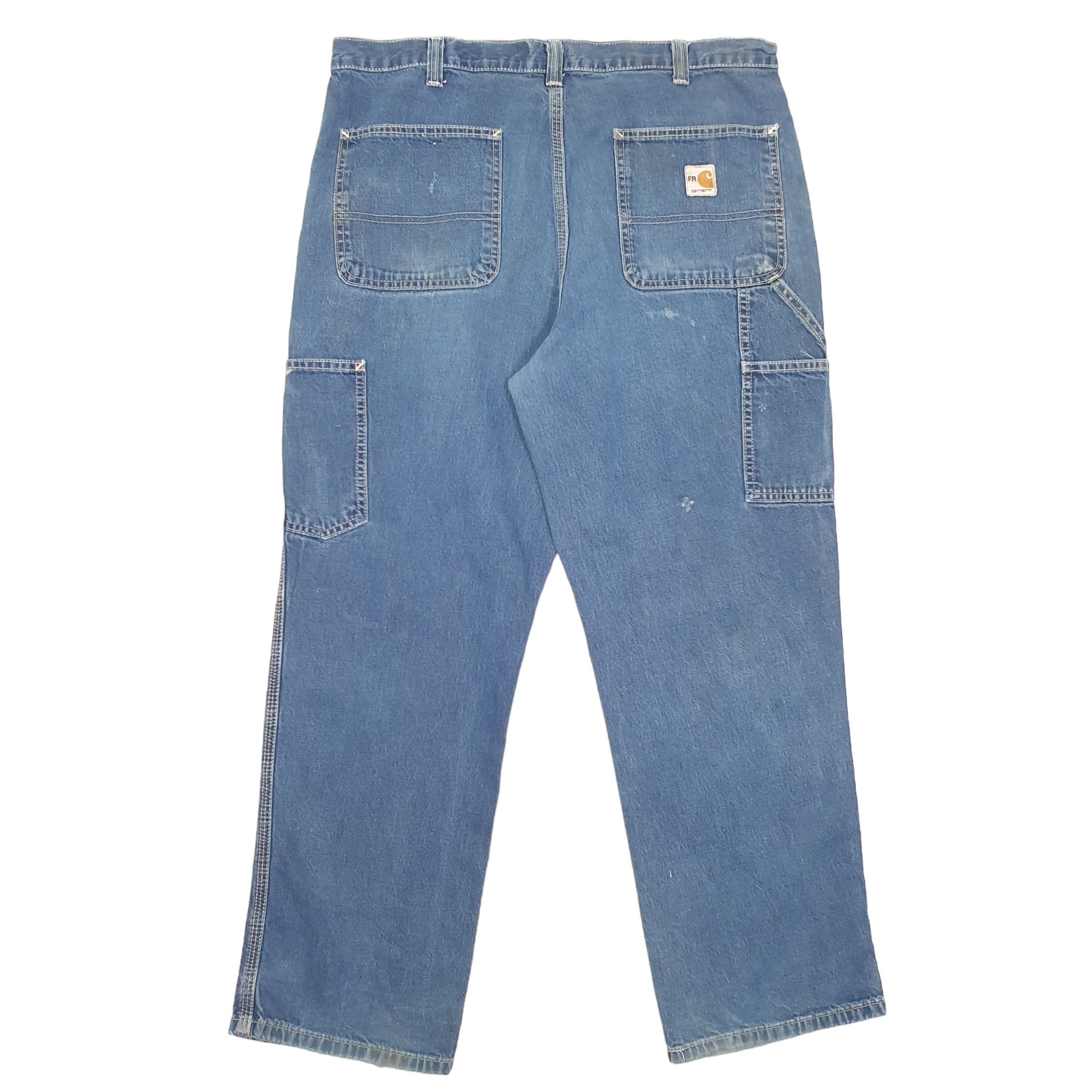 Mens Blue Carhartt Carpenter Flame Resistant 290-83 JeansW36 L30