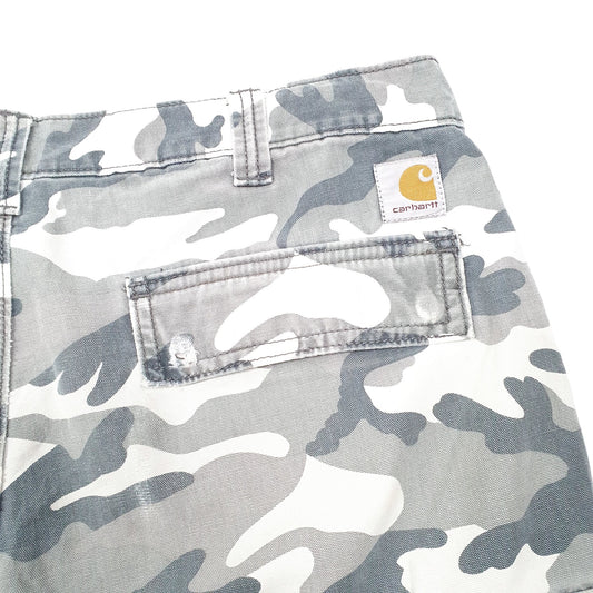 Mens Grey Carhartt Combat Camouflage Relaxed Cargo Shorts
