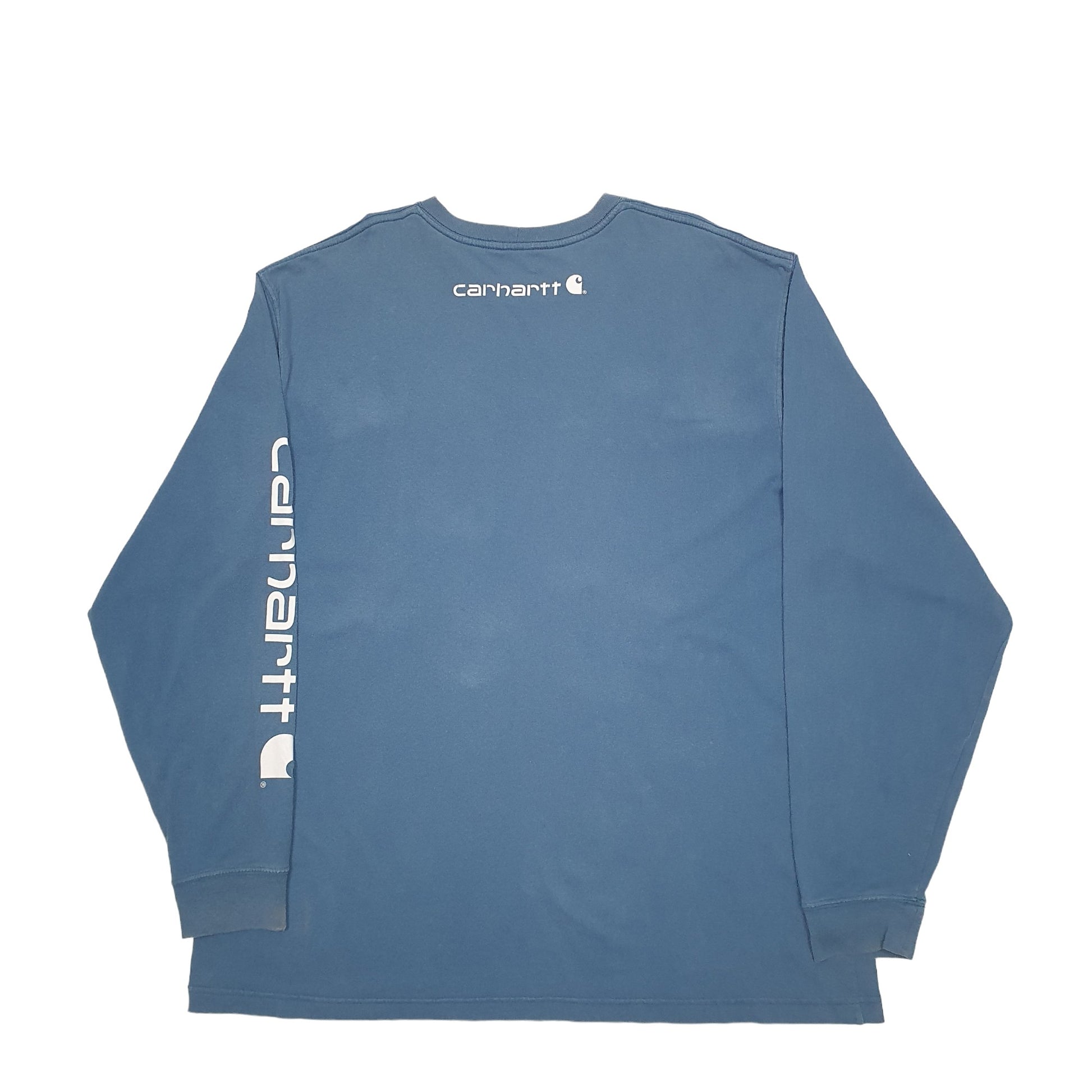 Mens Blue Carhartt  Long Sleeve T Shirt