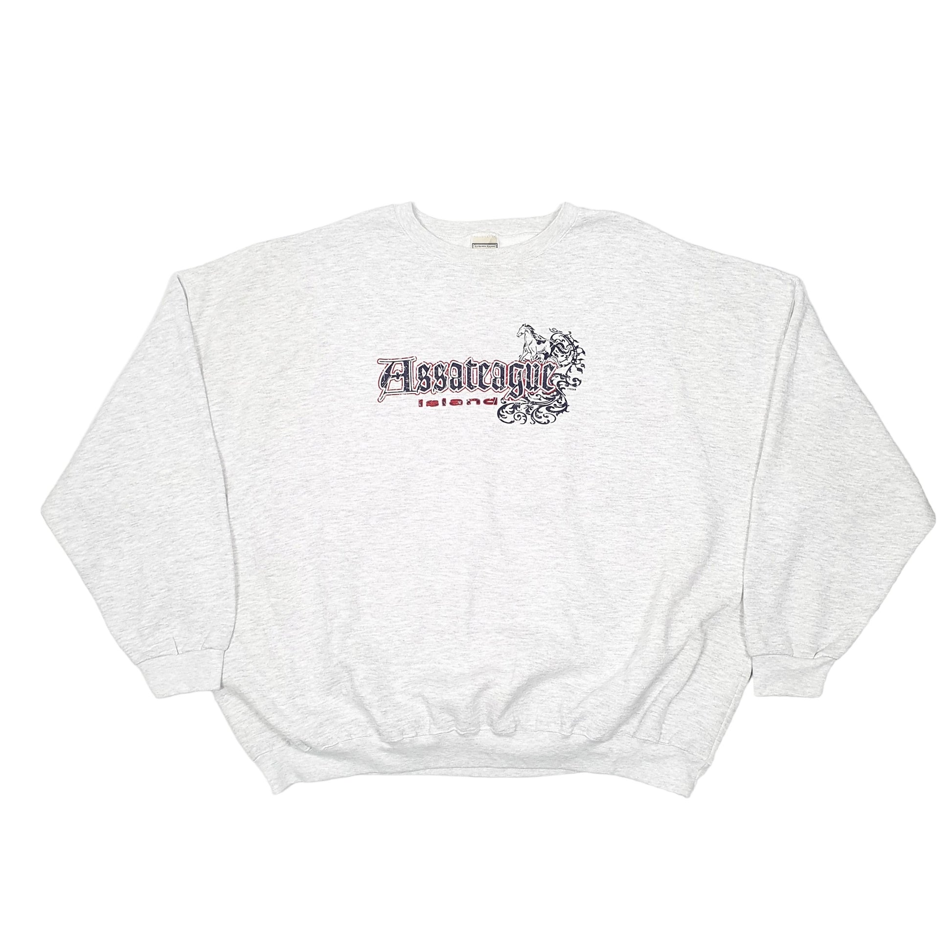 Mens Grey Lee Assateague Island Heavyweight Vintage Crewneck Jumper
