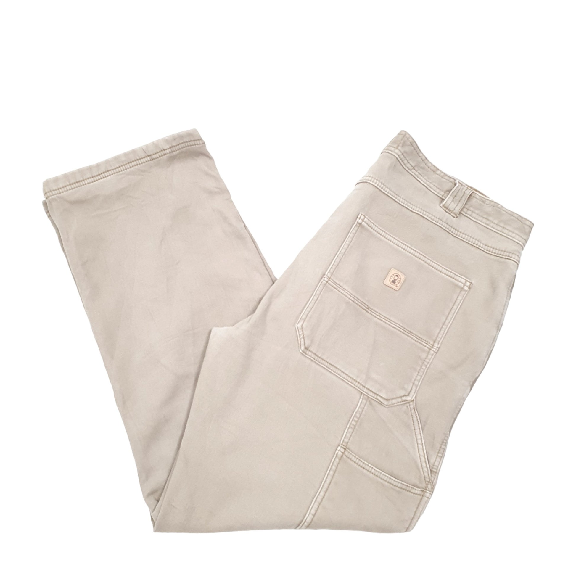 Mens Beige Coleman Polyester lined Carpenter Trousers