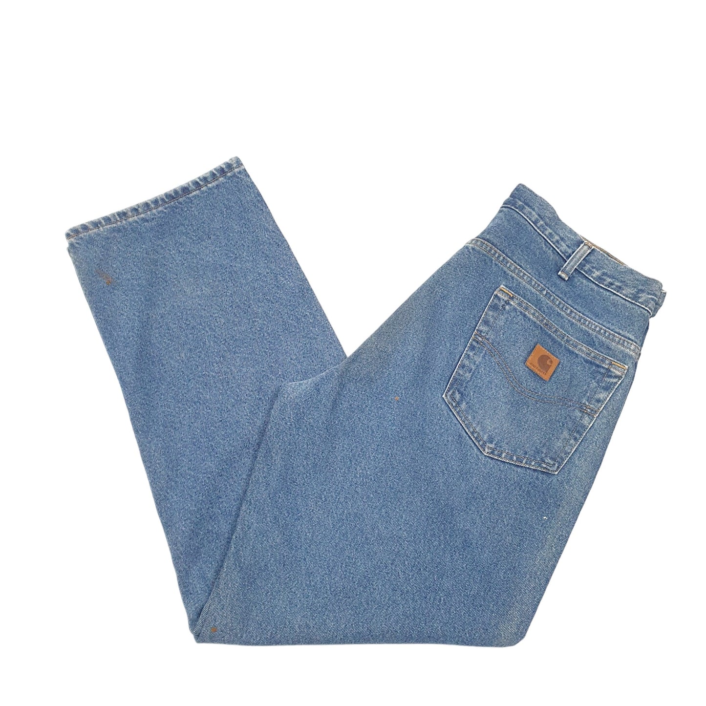 Mens Blue Carhartt Cotton Lined Insulated B172 JeansW36 L30