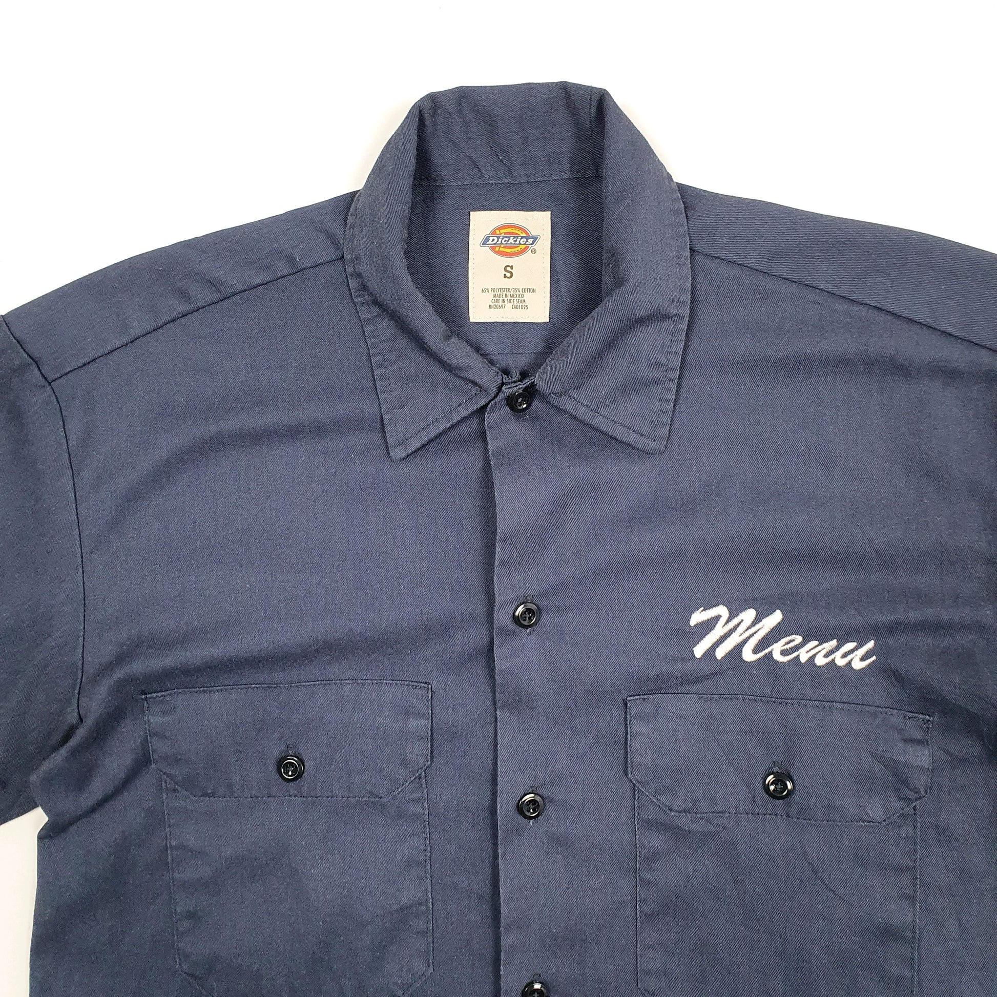Mens Navy Dickies Workwear Short Sleeve Shirt