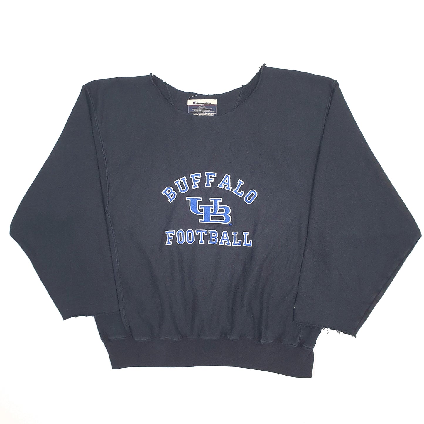 Mens Black Champion Vintage 1990s Reverse Weave USA College Football Crewneck Jumper