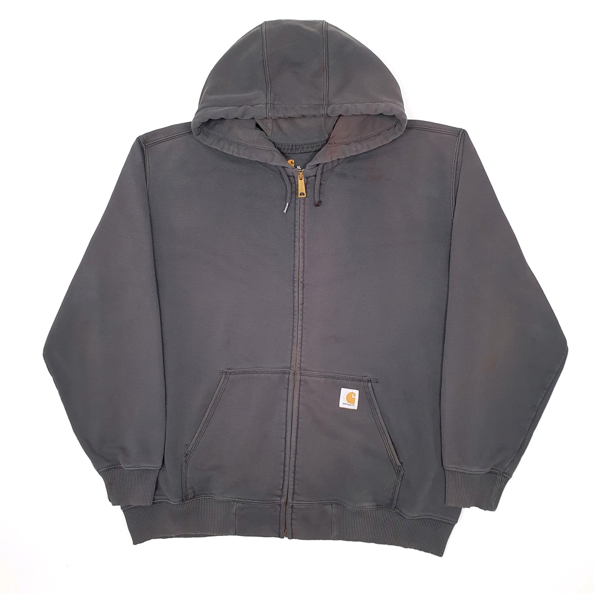 Mens Grey Carhartt Hoodie Full Zip Jumper