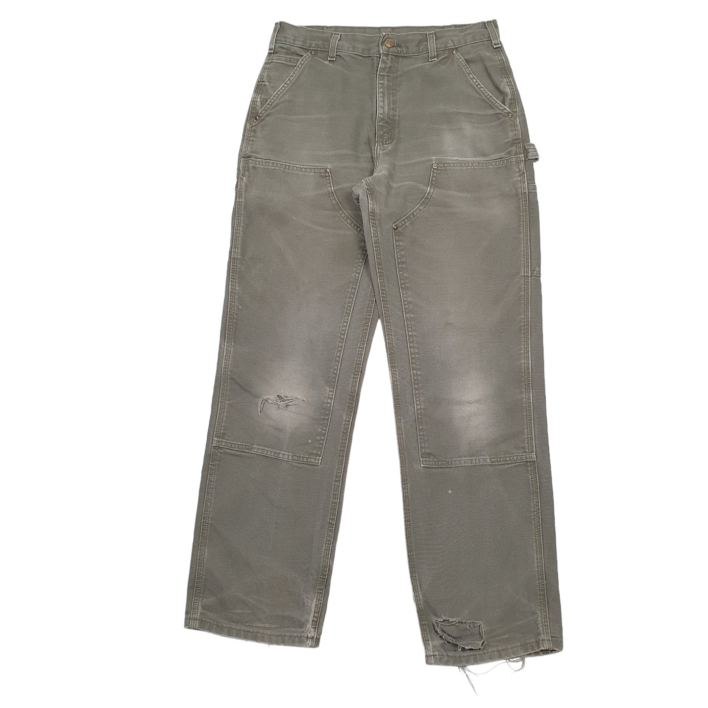 Mens Khaki Carhartt B136 Carpenter Trousers