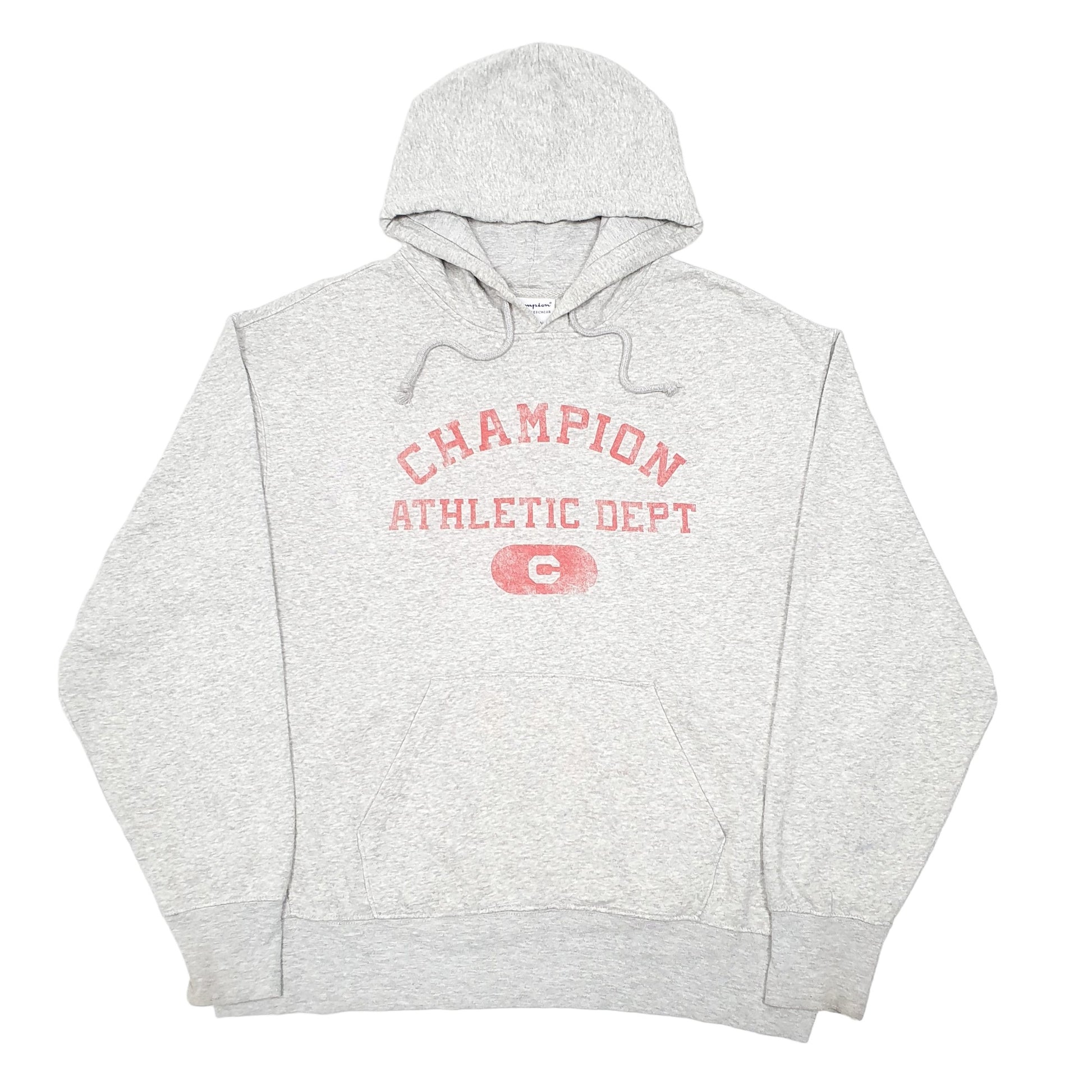 Mens Grey Champion Athletic Dept Hoodie Jumper