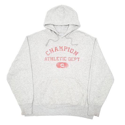Mens Grey Champion Athletic Dept Hoodie Jumper