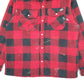 Mens Red Dickies Workwear Check Fleece Dungaree Coat