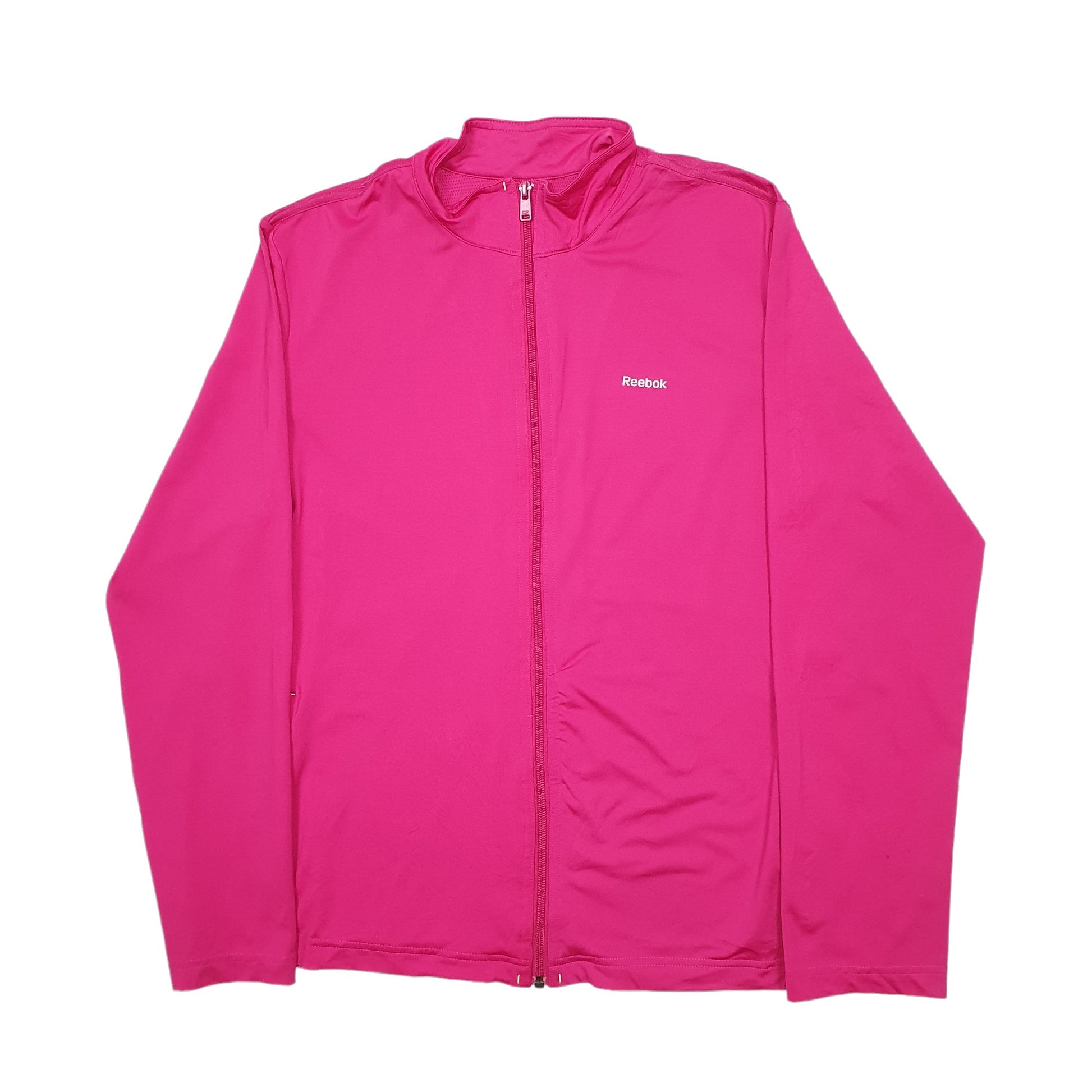 Womens Pink Reebok Active Running Sport Full Zip Jumper