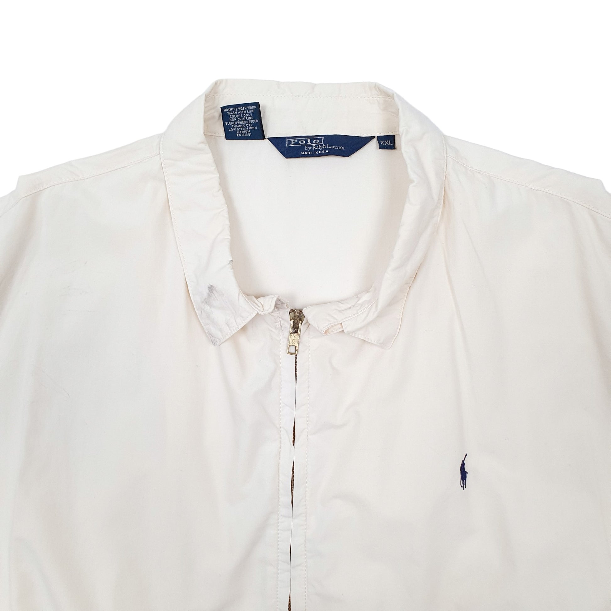 Mens Cream Polo Ralph Lauren Vintage 1980s Made in USA Lightweight  Coat