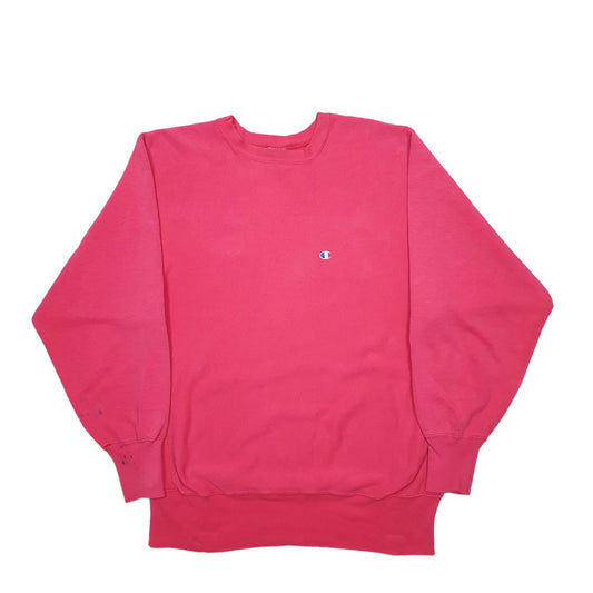 Mens Pink Champion Reverse Weave 90's Crewneck Jumper