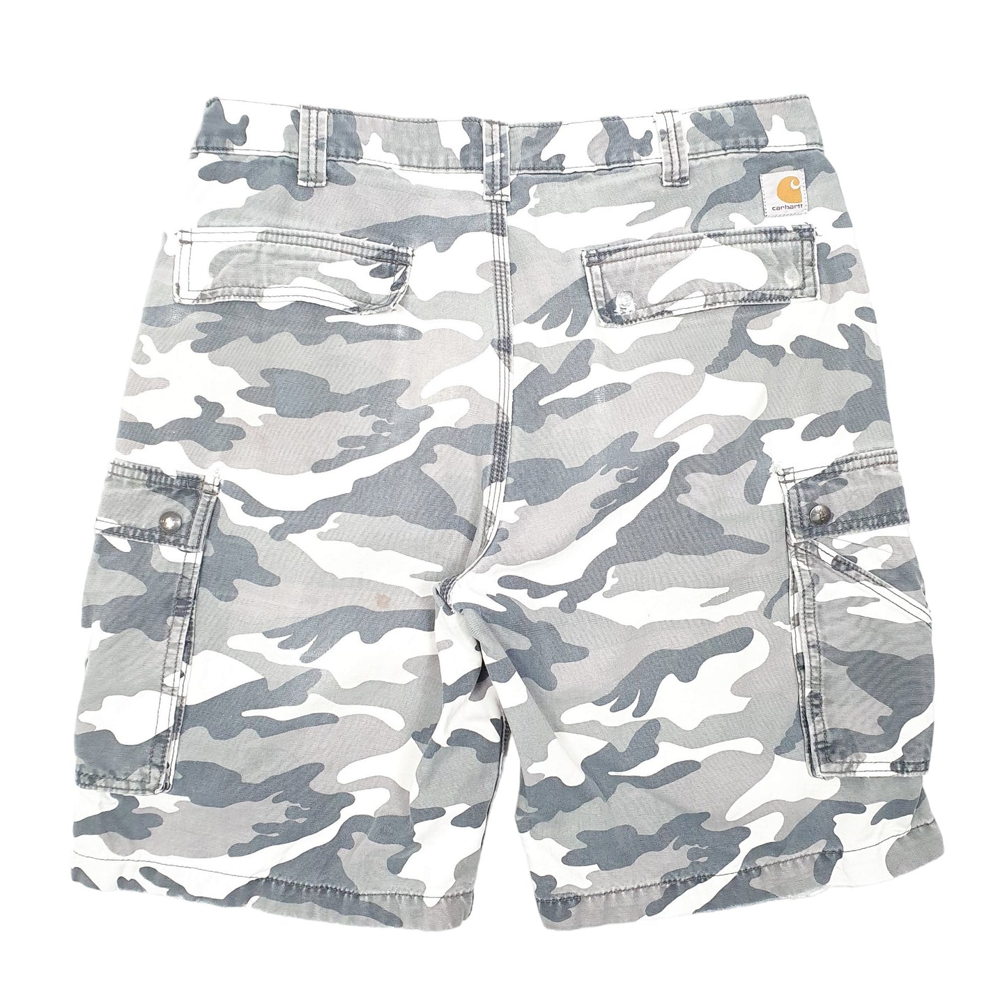 Mens Grey Carhartt Combat Camouflage Relaxed Cargo Shorts