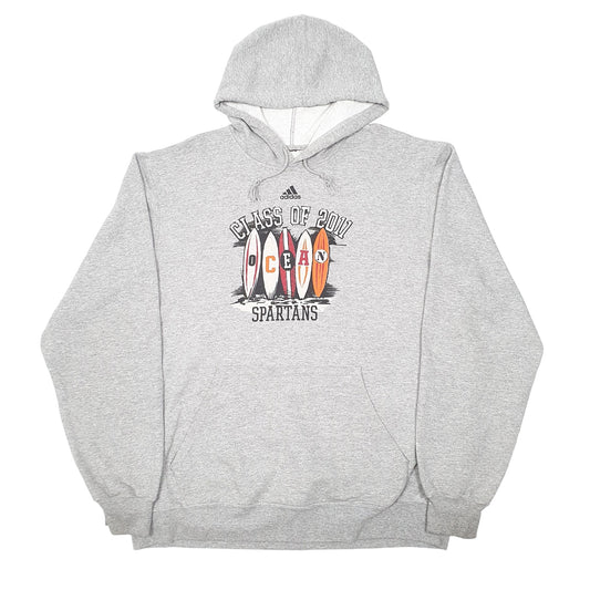 Mens Grey Adidas Ocean Spartans 2011 Surf Hoodie Jumper