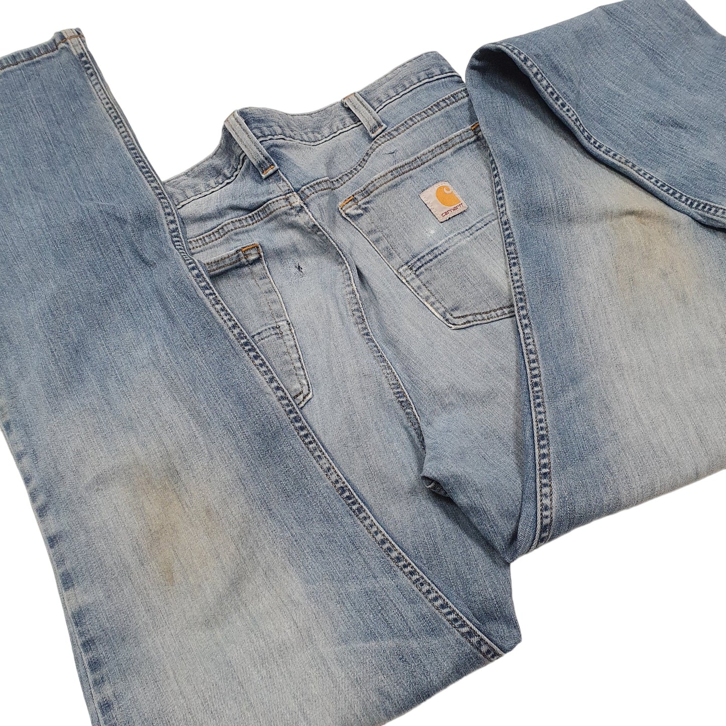 Mens Blue Carhartt Relaxed Rugged Flex Casual JeansW34 L34
