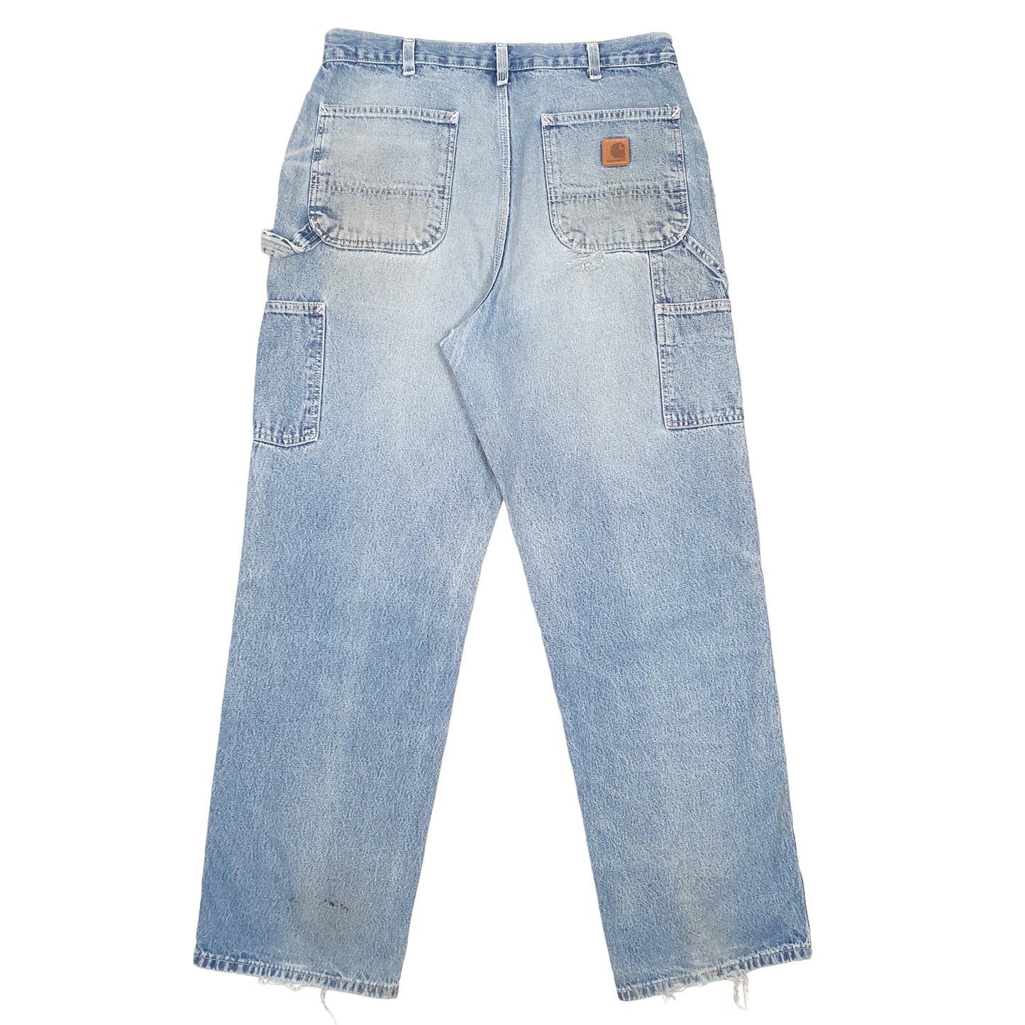 Mens Blue Carhartt Carpenter Dungaree Fit B13 JeansW35 L32