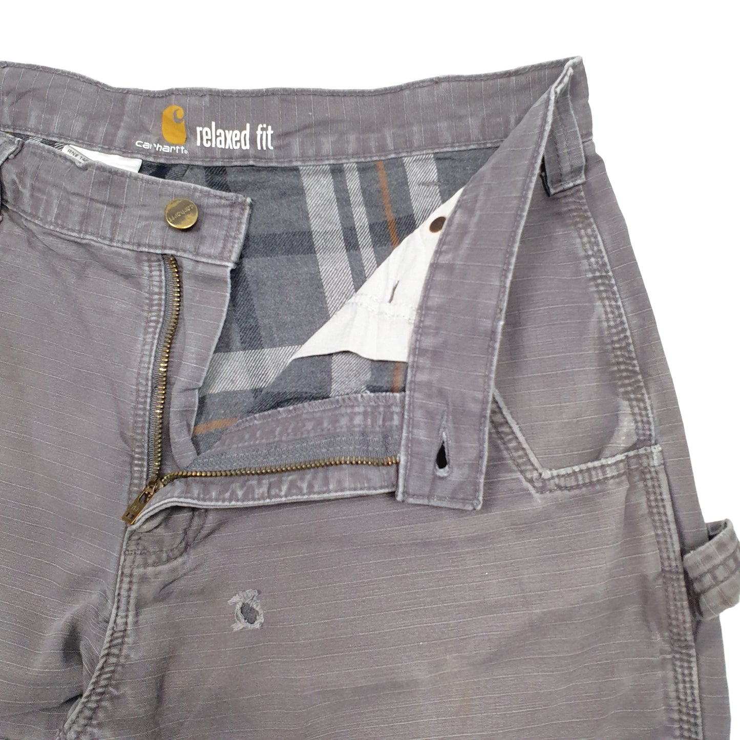 Mens Grey Carhartt Lined Winter Thermal Cargo Trousers