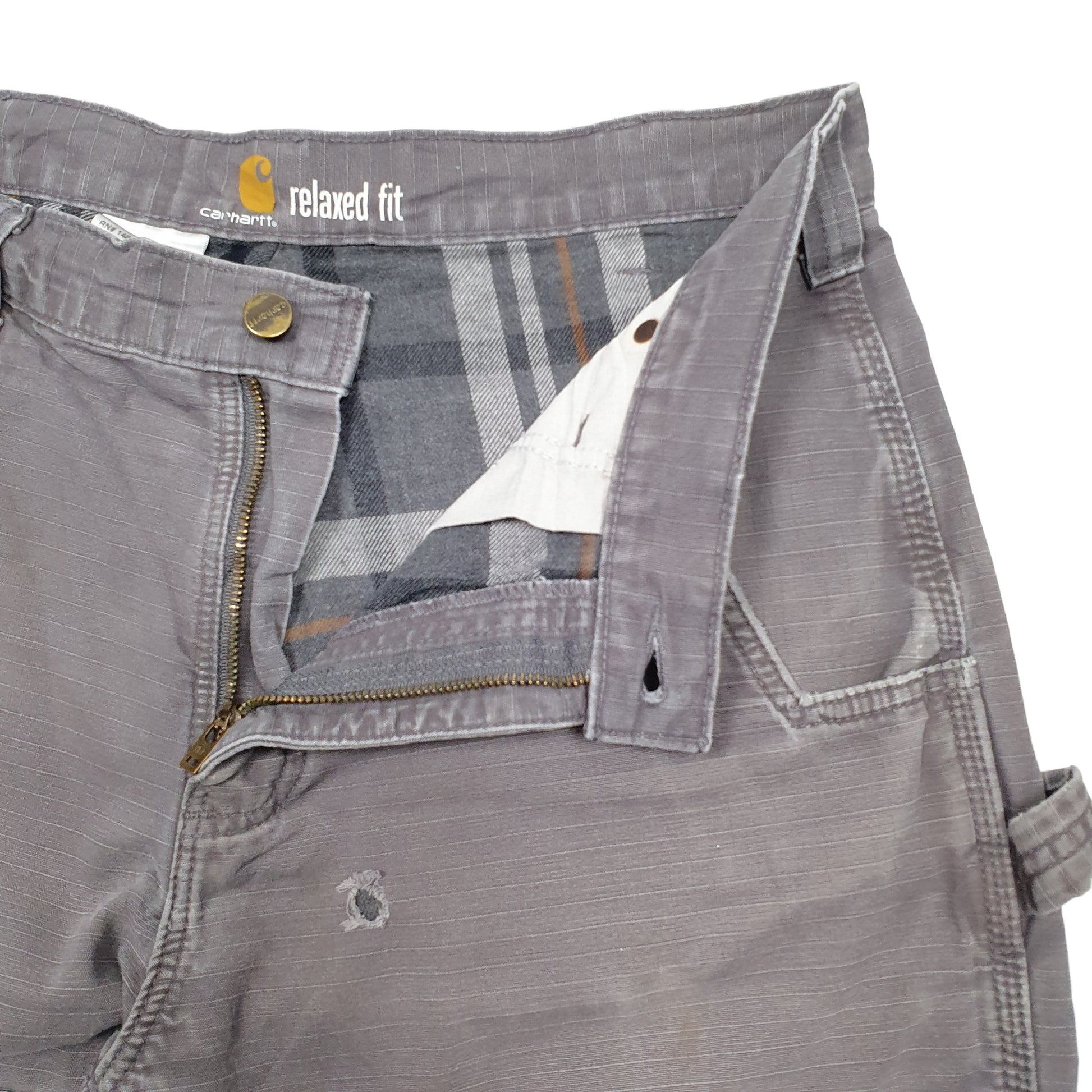 Mens Grey Carhartt Lined Winter Thermal Cargo Trousers