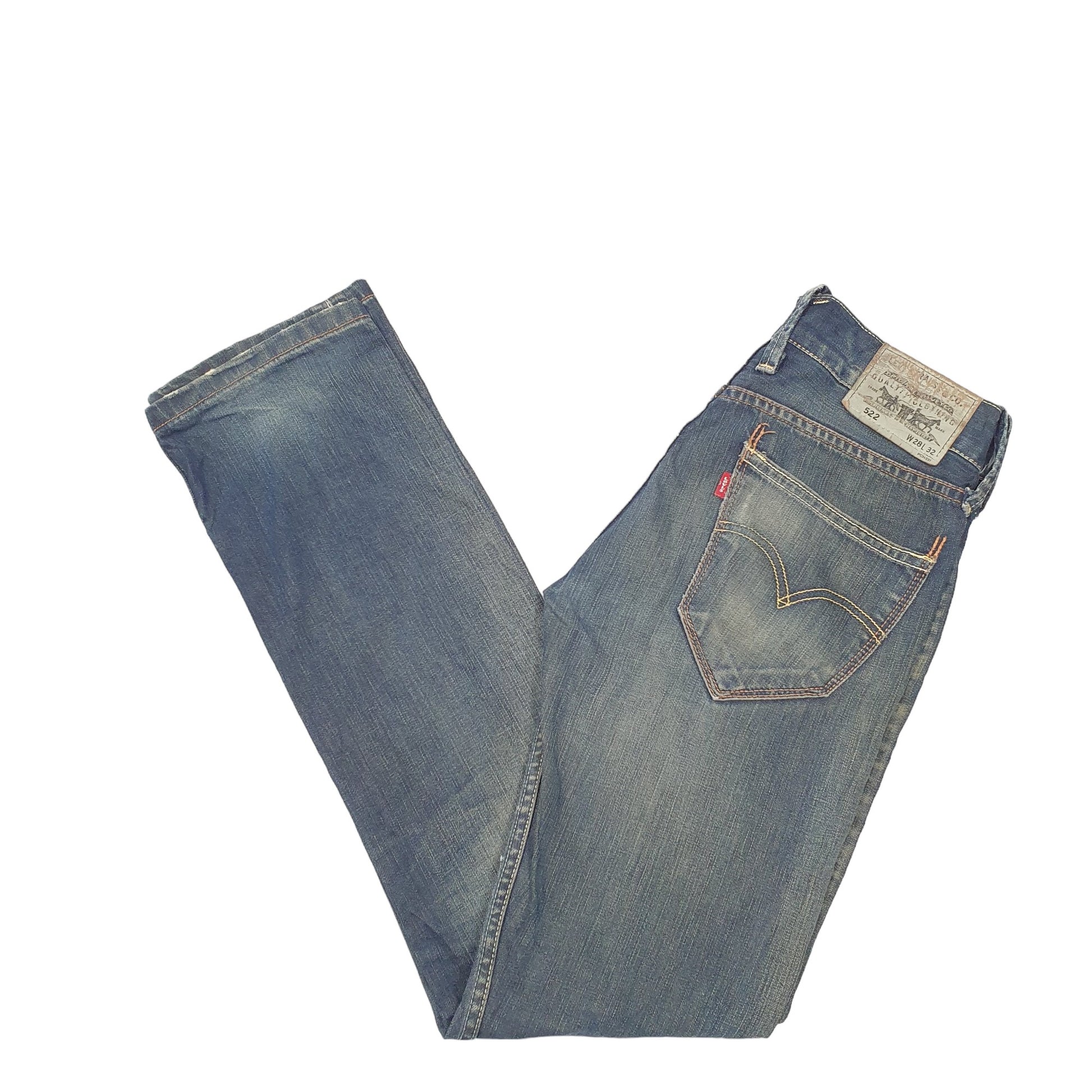 Mens Blue Levis Straight 522 JeansW28 L32