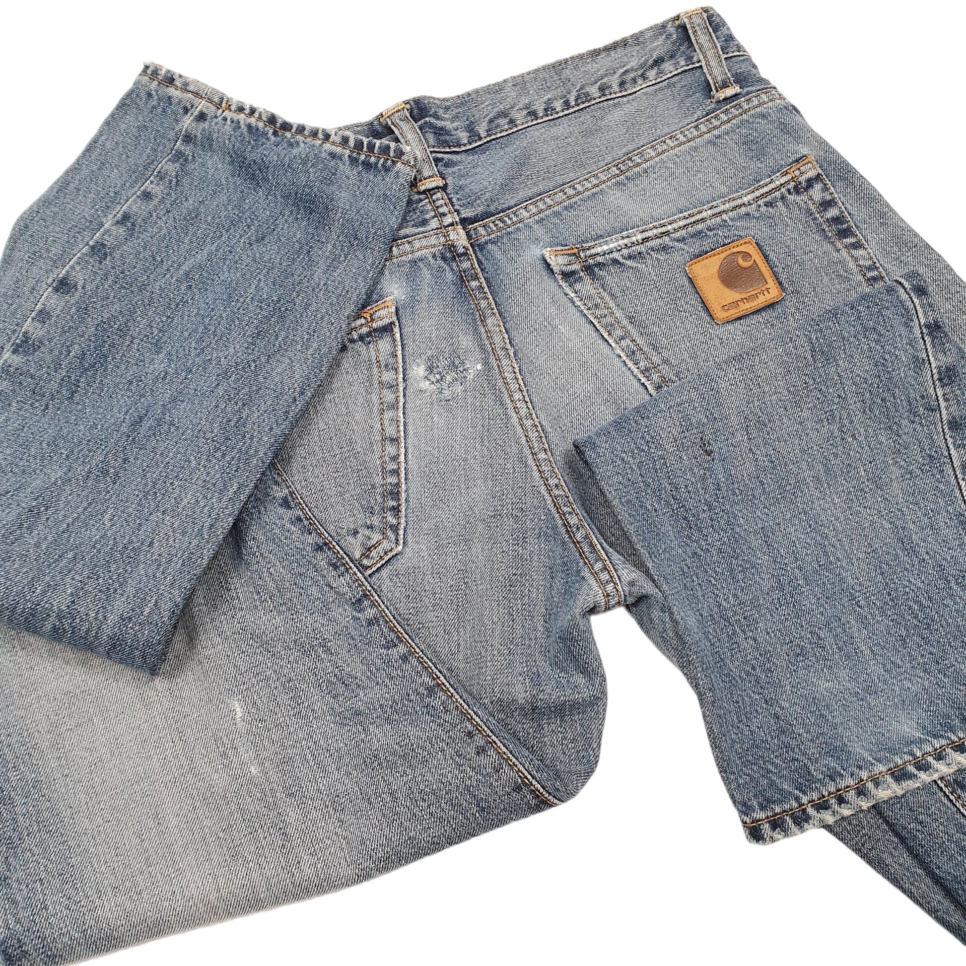 Mens Blue Carhartt Tapered Klondike WIP Casual JeansW32 L32