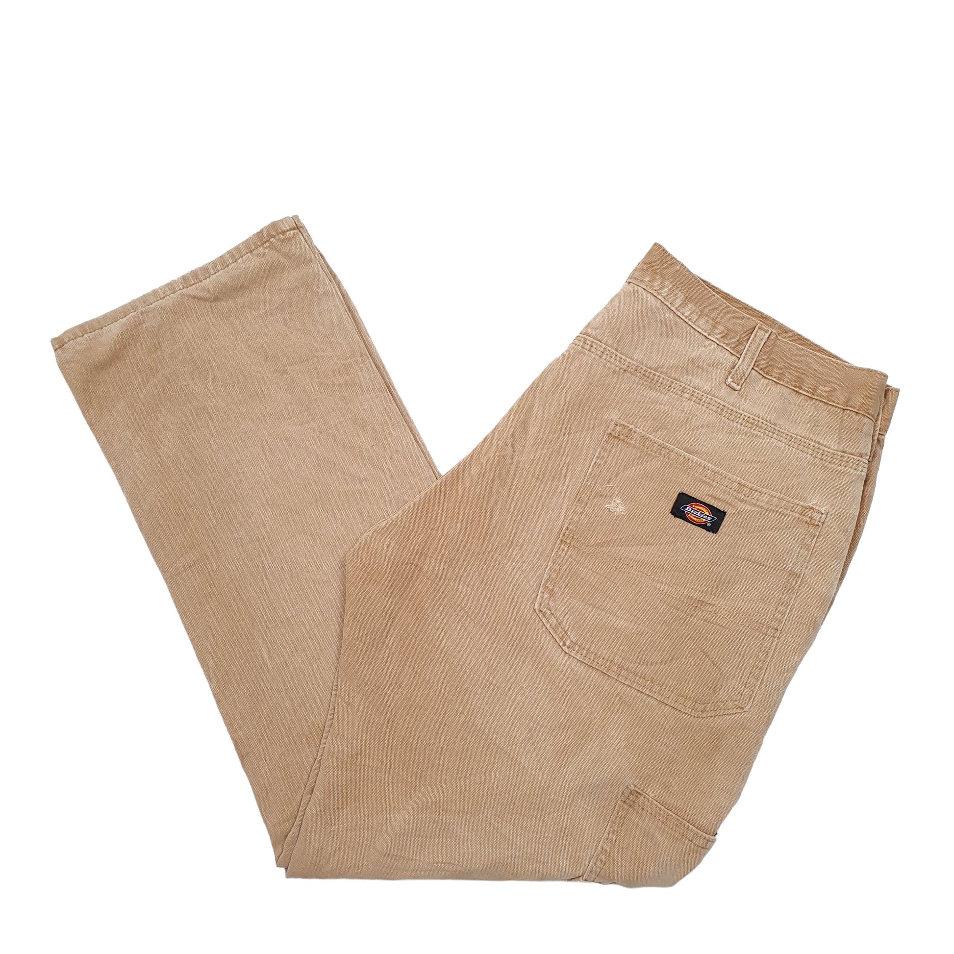 Mens Tan Dickies Lined Thermal Winter Carpenter Trousers