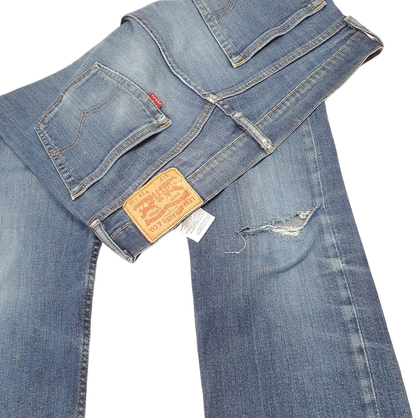 Mens Blue Levis Stretch 513 JeansW34 L34