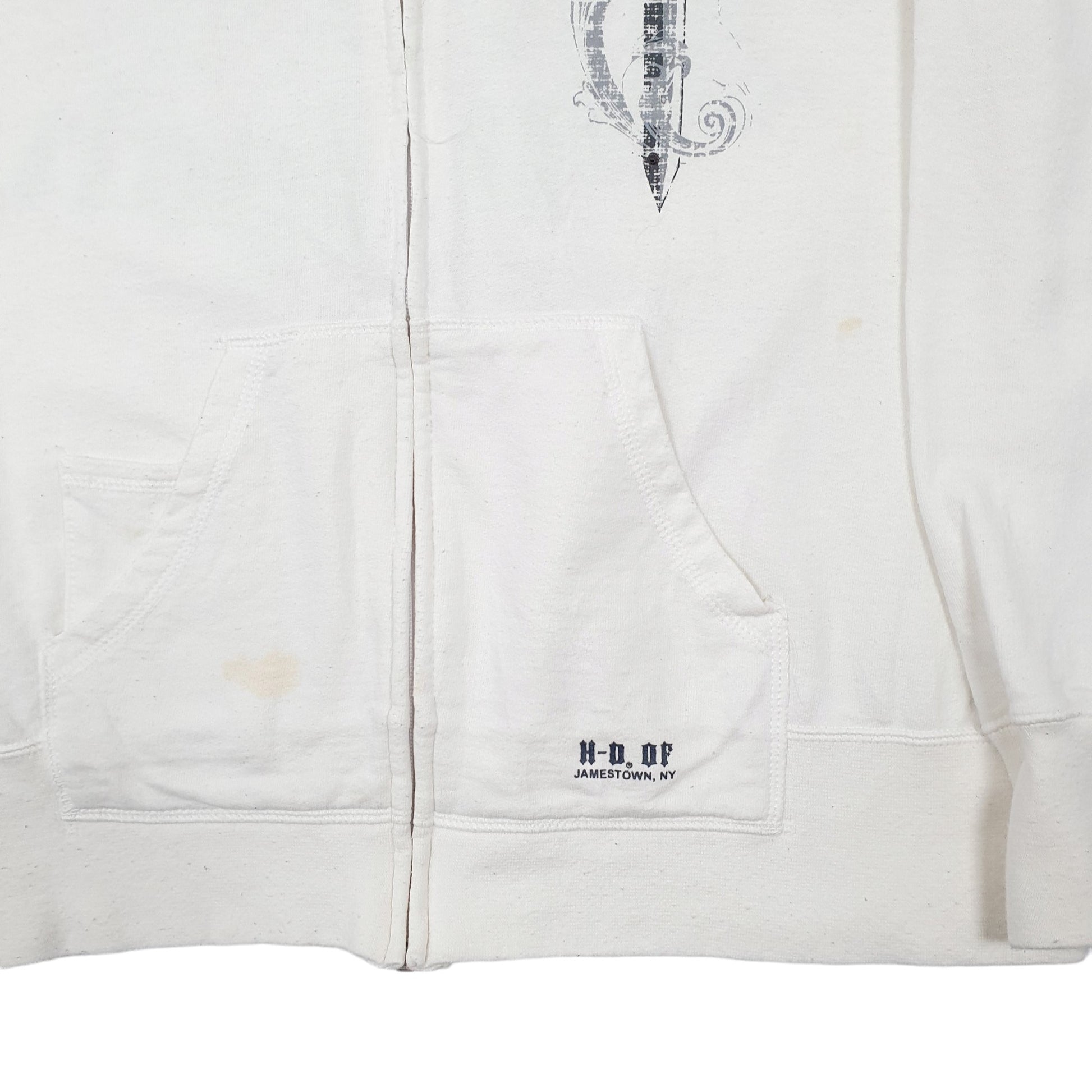 Womens White Harley Davidson Motorcycles Full Zip Jumper