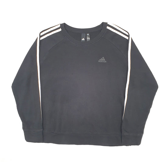 Womens Black Adidas  Crewneck Jumper