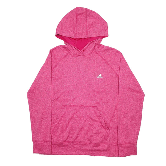 Womens Pink Adidas Climawarm Hoodie Jumper