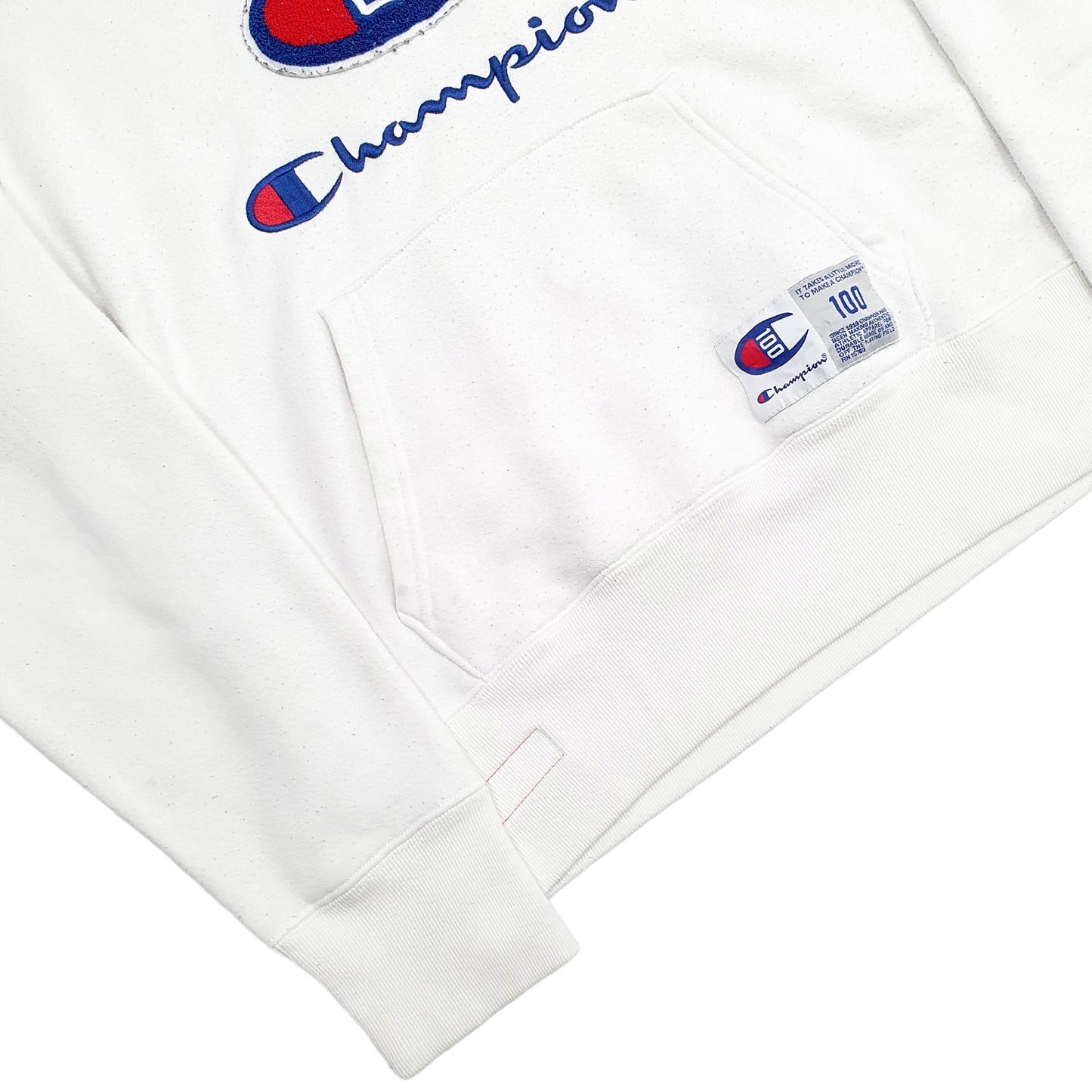 Mens White Champion  Hoodie Jumper
