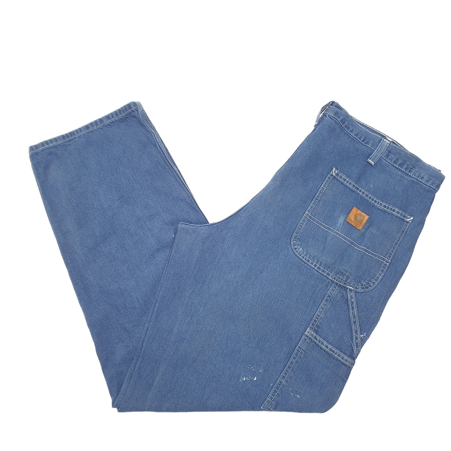 Mens Blue Carhartt Carpenter Dungaree 382-83 JeansW38 L32