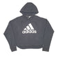 Womens Black Adidas Cropped Workout Gym Hoodie Jumper