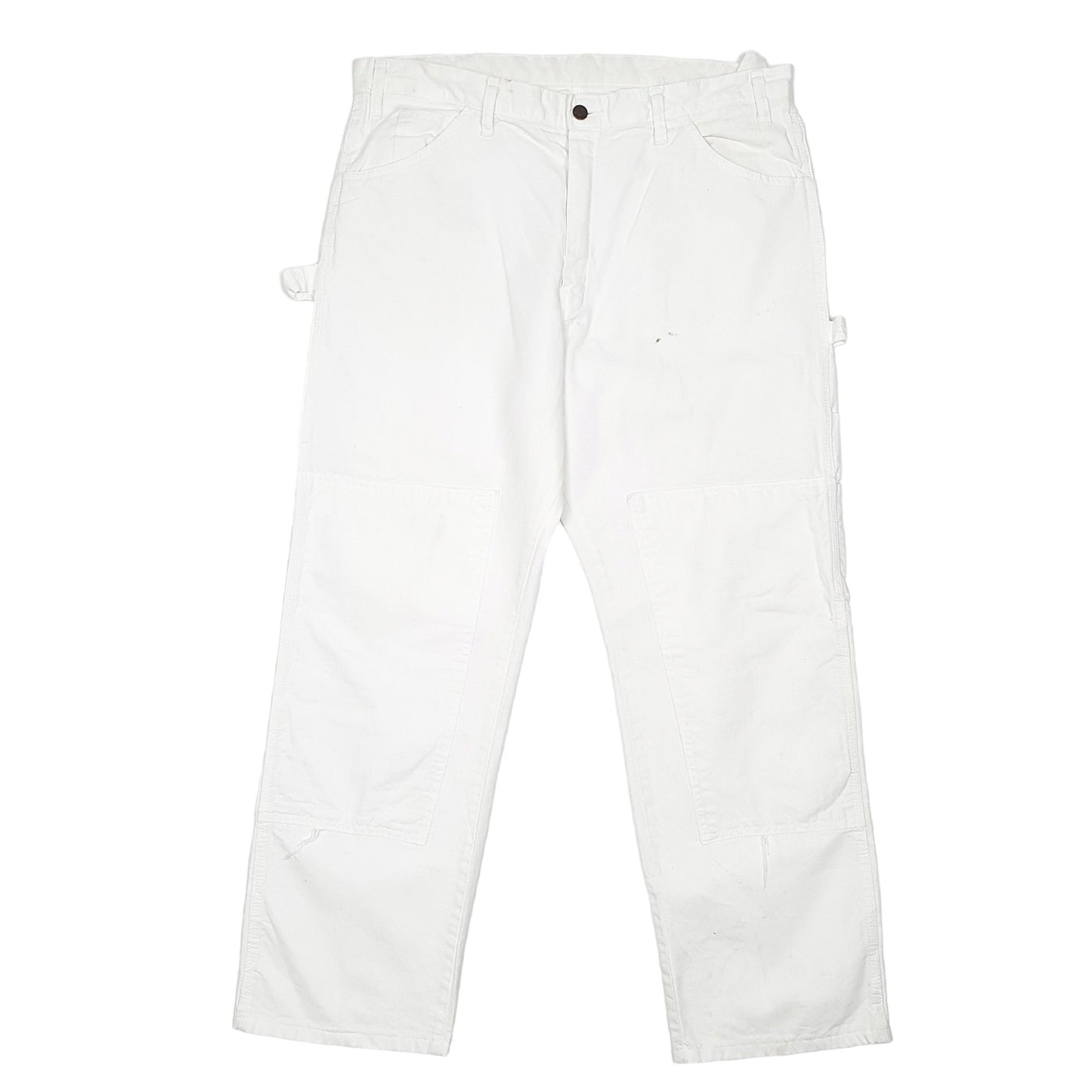 Mens White Dickies Double Knee Painter Decorator Carpenter Trousers
