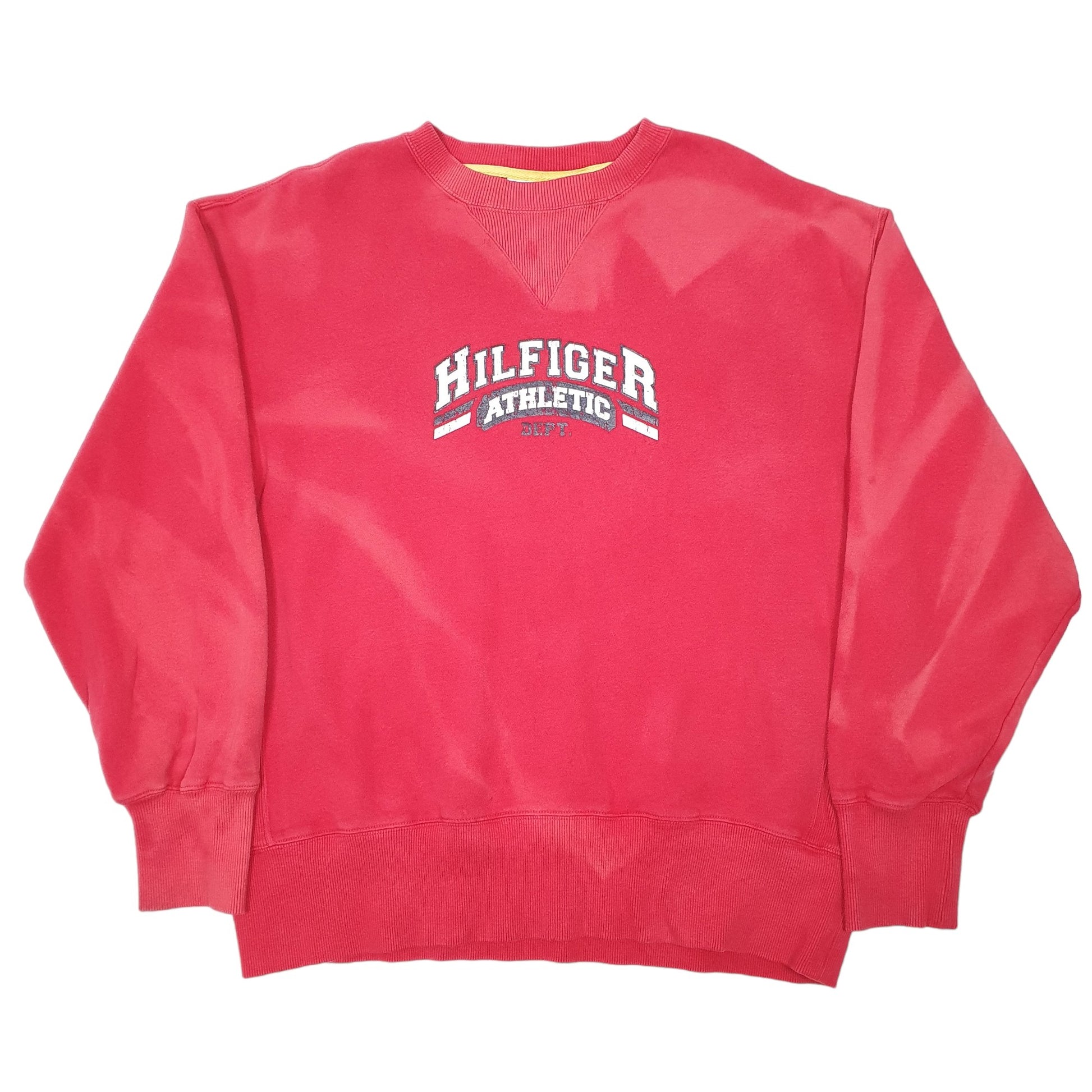 Mens Red Tommy Hilfiger Athletics Dept Crewneck Jumper