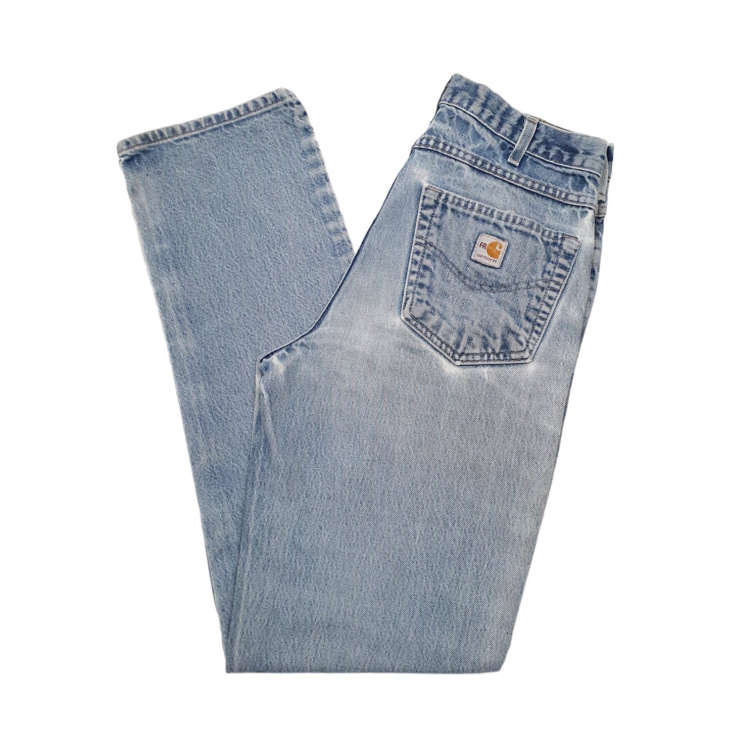 Mens Blue Carhartt FRB160 Fire Resistant Straight JeansW32 L36