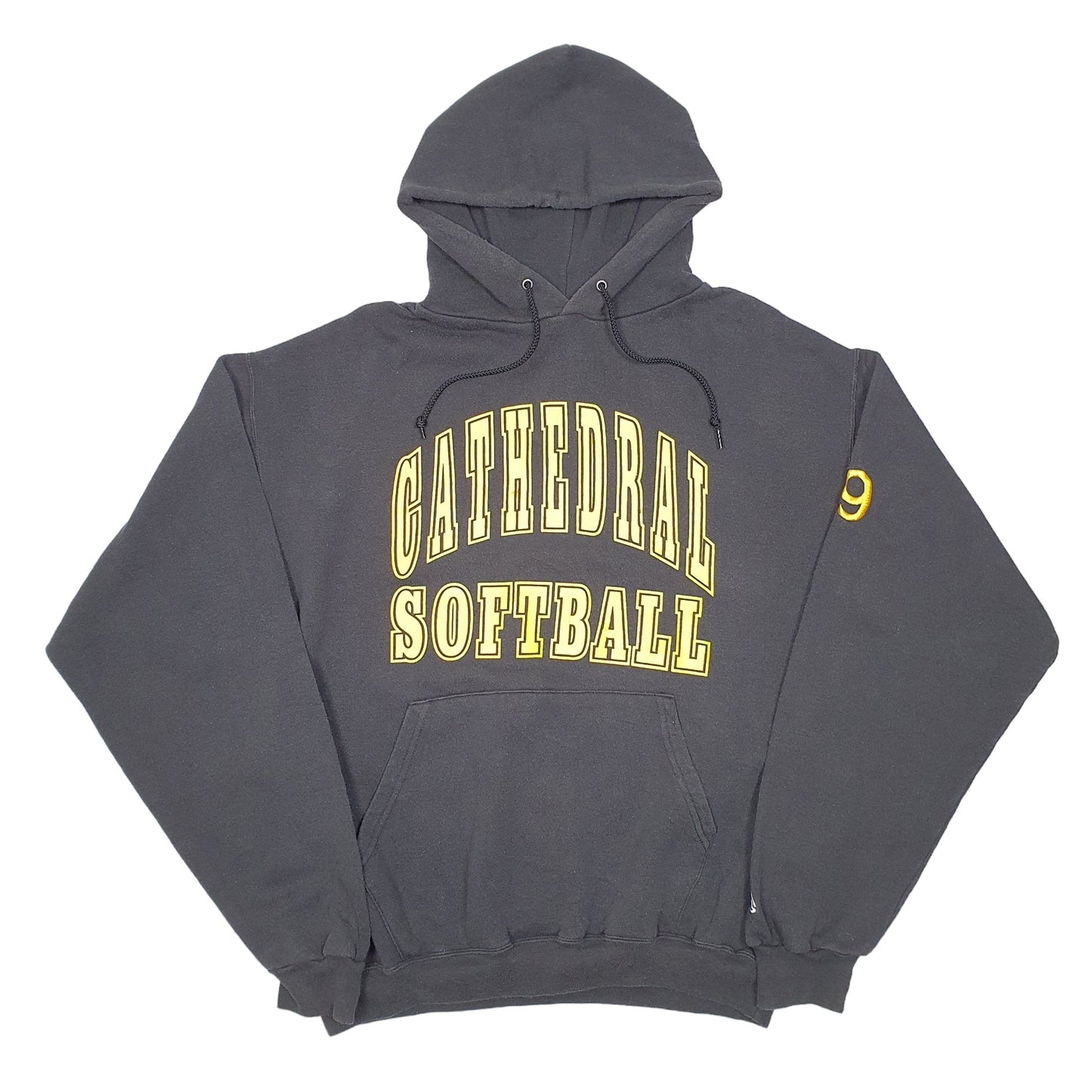 Mens Black Champion Cathedral Softball USA Hoodie Jumper