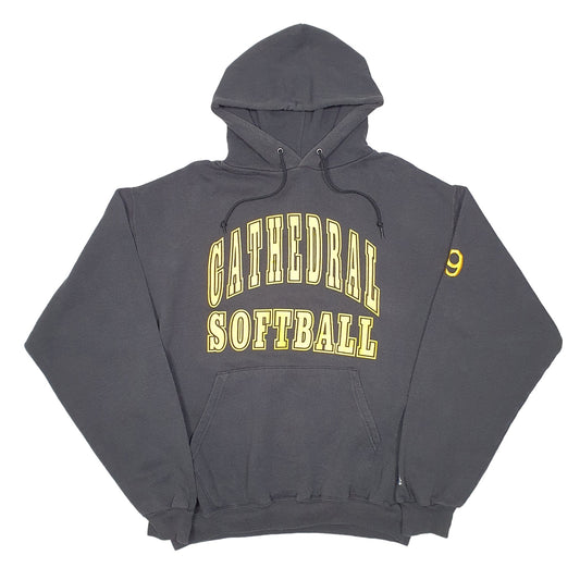 Mens Black Champion Cathedral Softball USA Hoodie Jumper