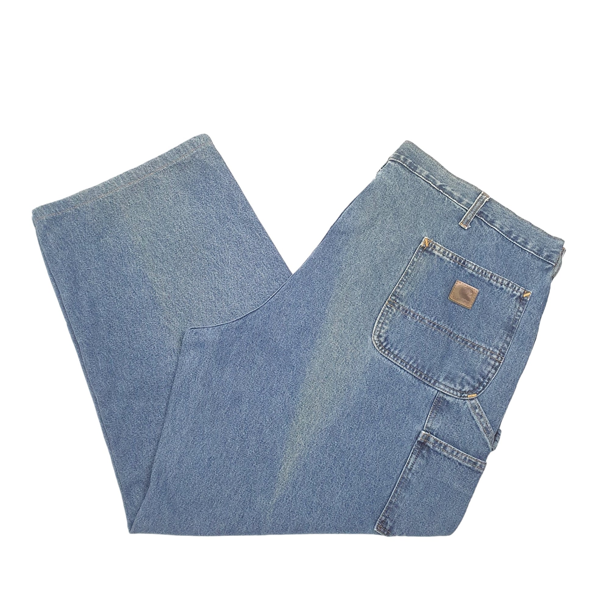 Mens Blue Carhartt Carpenter Dungaree Fit B13 JeansW44 L29