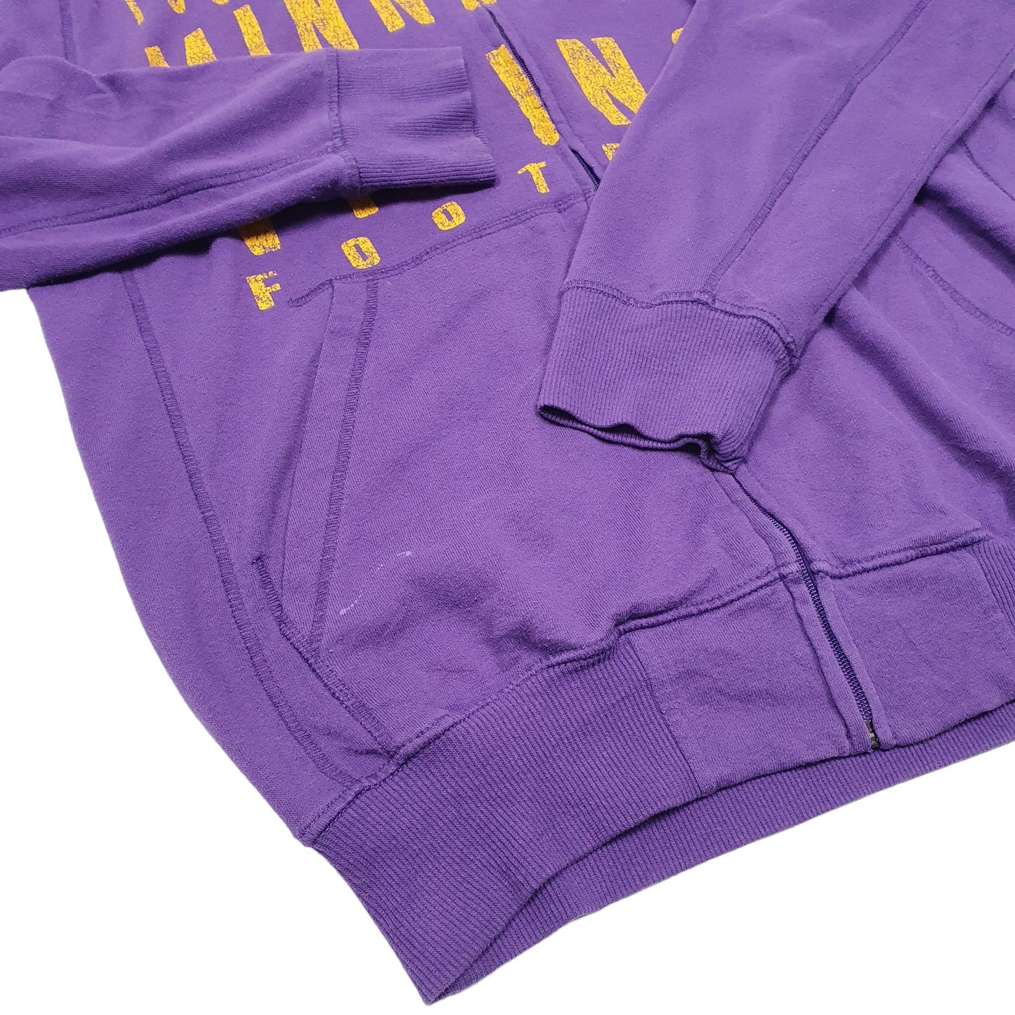 Mens Purple NFL Hoodie Minnesota Vikings American Football Full Zip Jumper