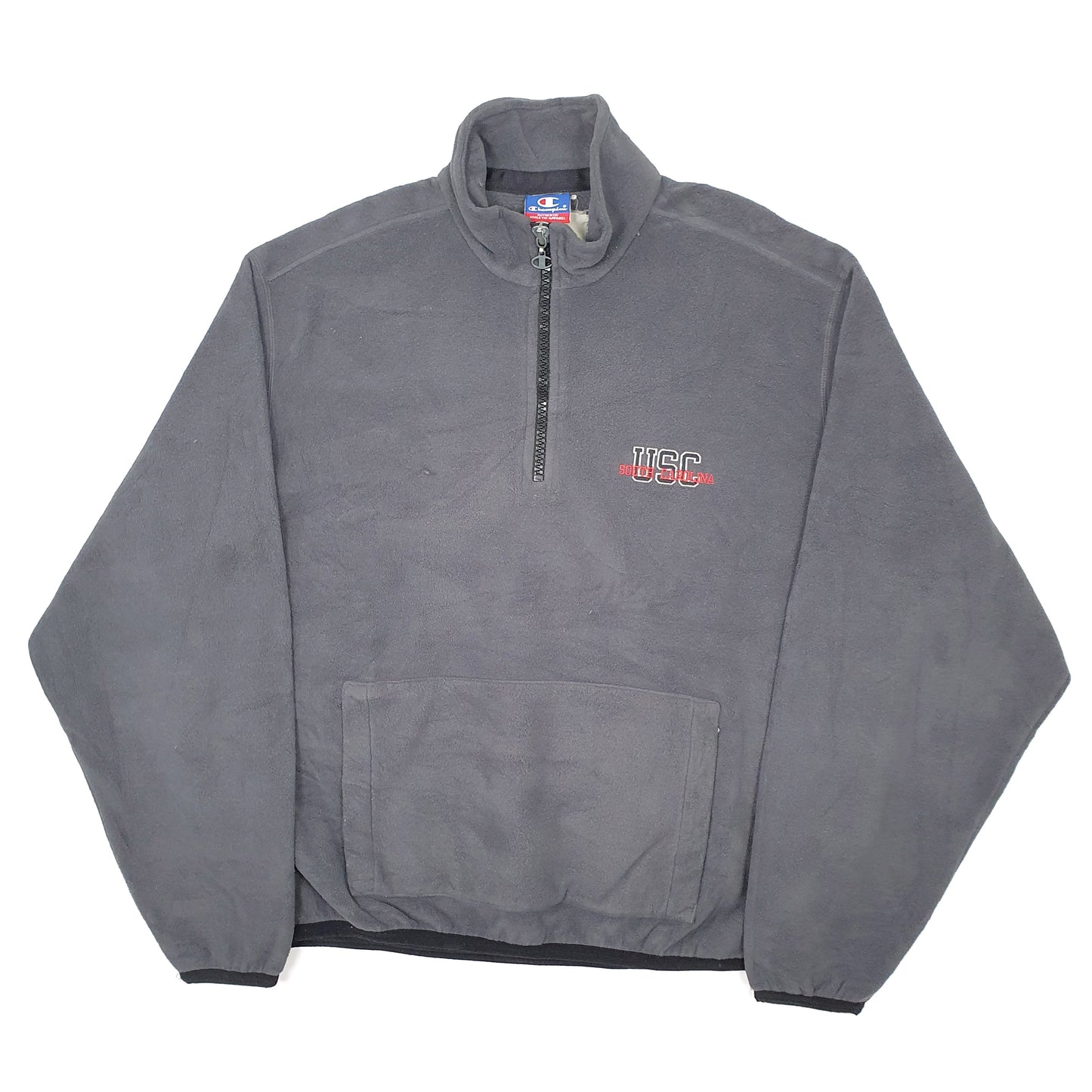 Mens Grey Champion USA College USC Quarter Zip Jumper