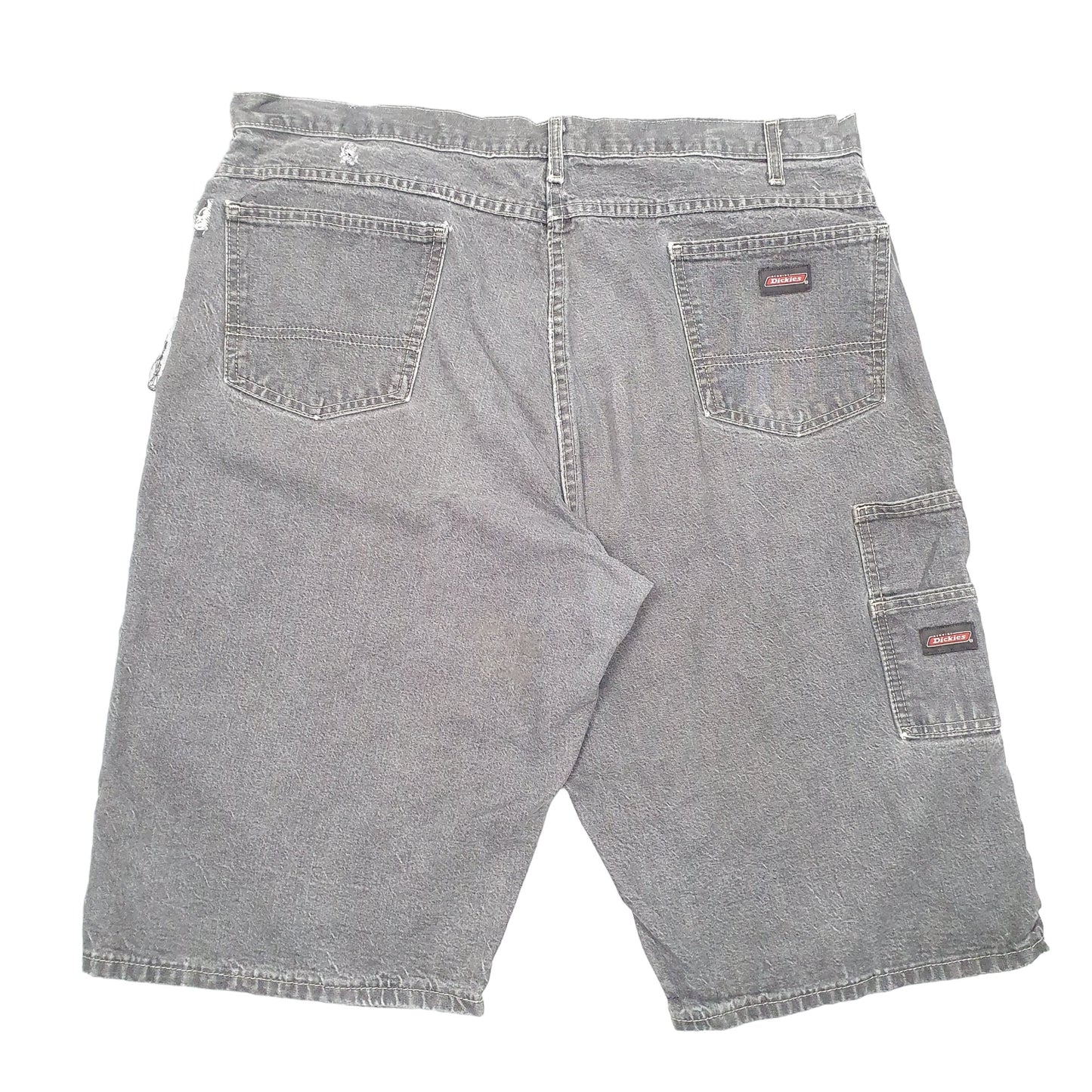 Mens Grey Dickies Carpenter Workwear Loose Denim Shorts