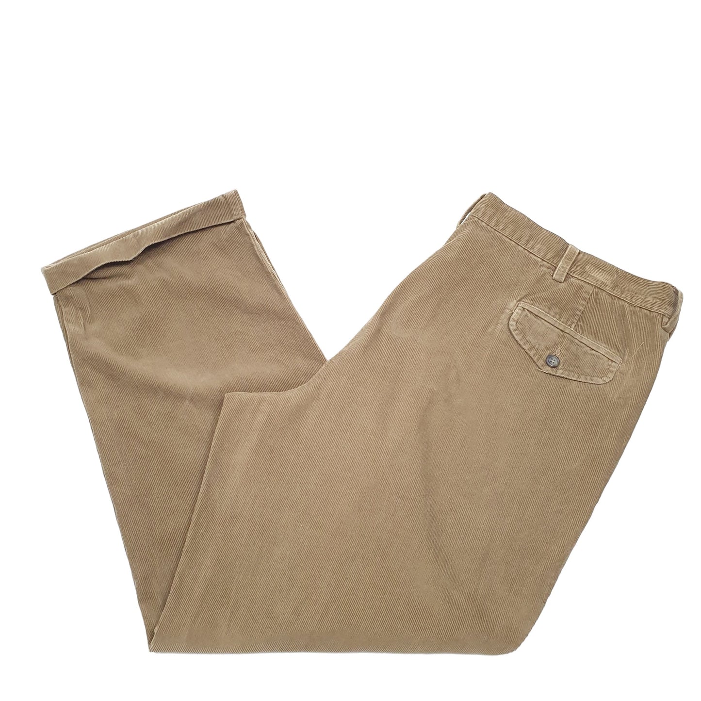 Mens Brown Dockers Double Pleated Corduroy Trousers