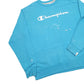 Mens Blue Champion Spellout Crewneck Jumper